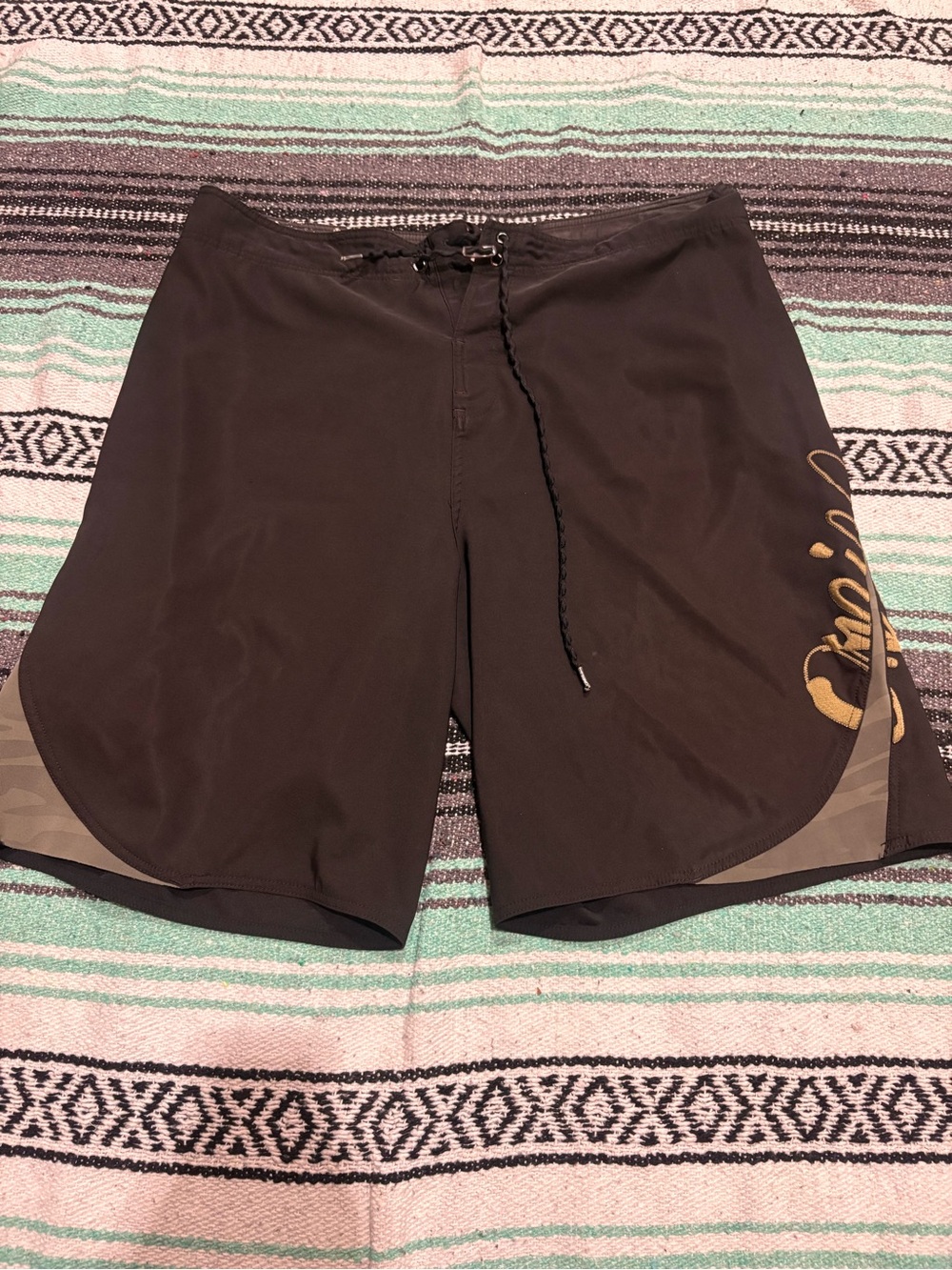 Men's ONeil Black Swim Trunks SIZE IS UNKOWN IF I HAD TO GUESS XL OR XXL